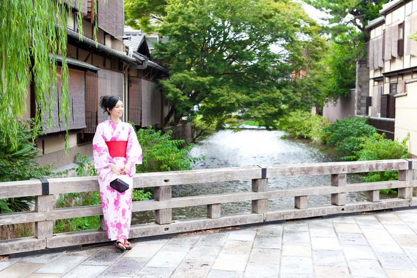 japanese kimono woman in kyoto